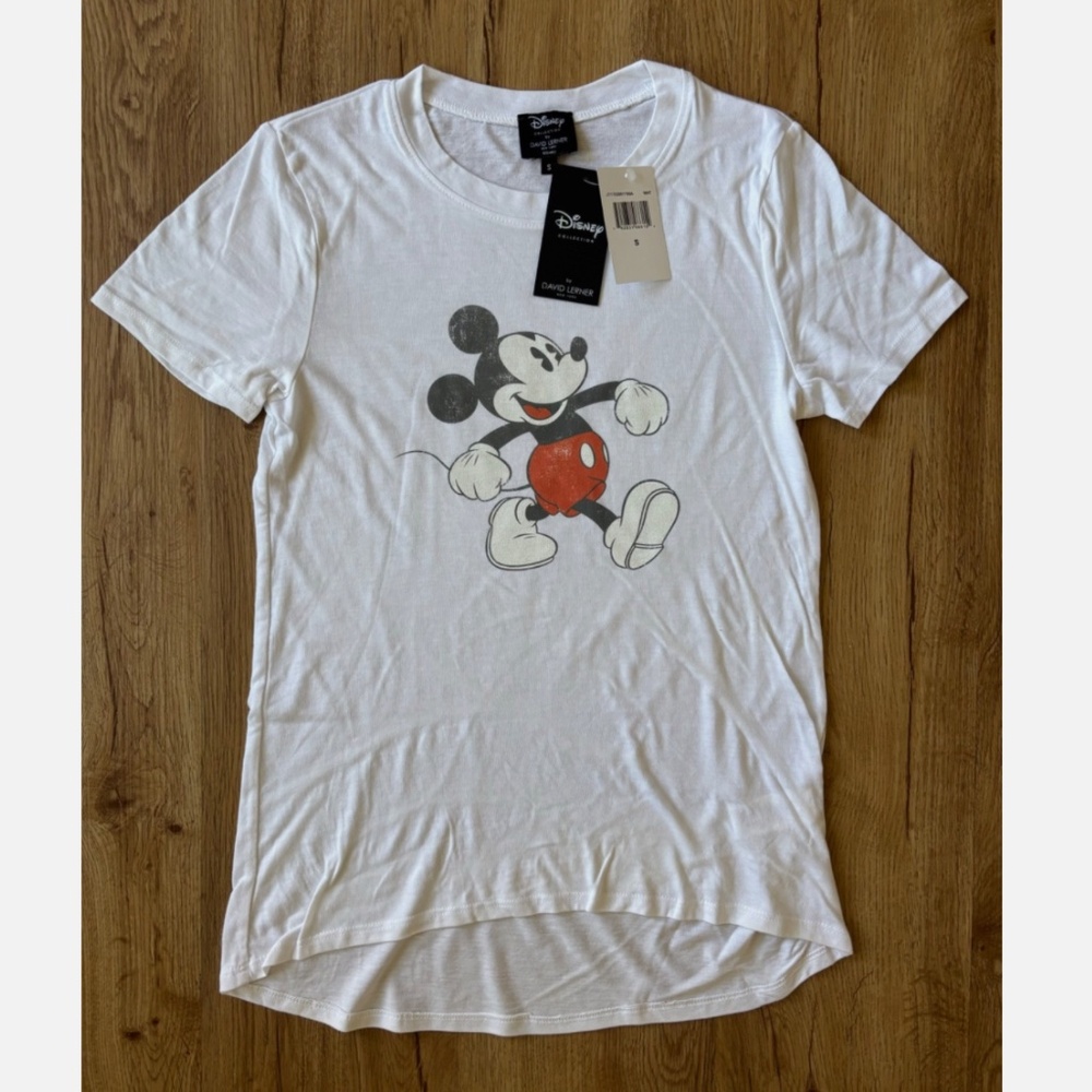 ★NWT David Lerner × Disney Collection Crew Neck Tee White Size S★